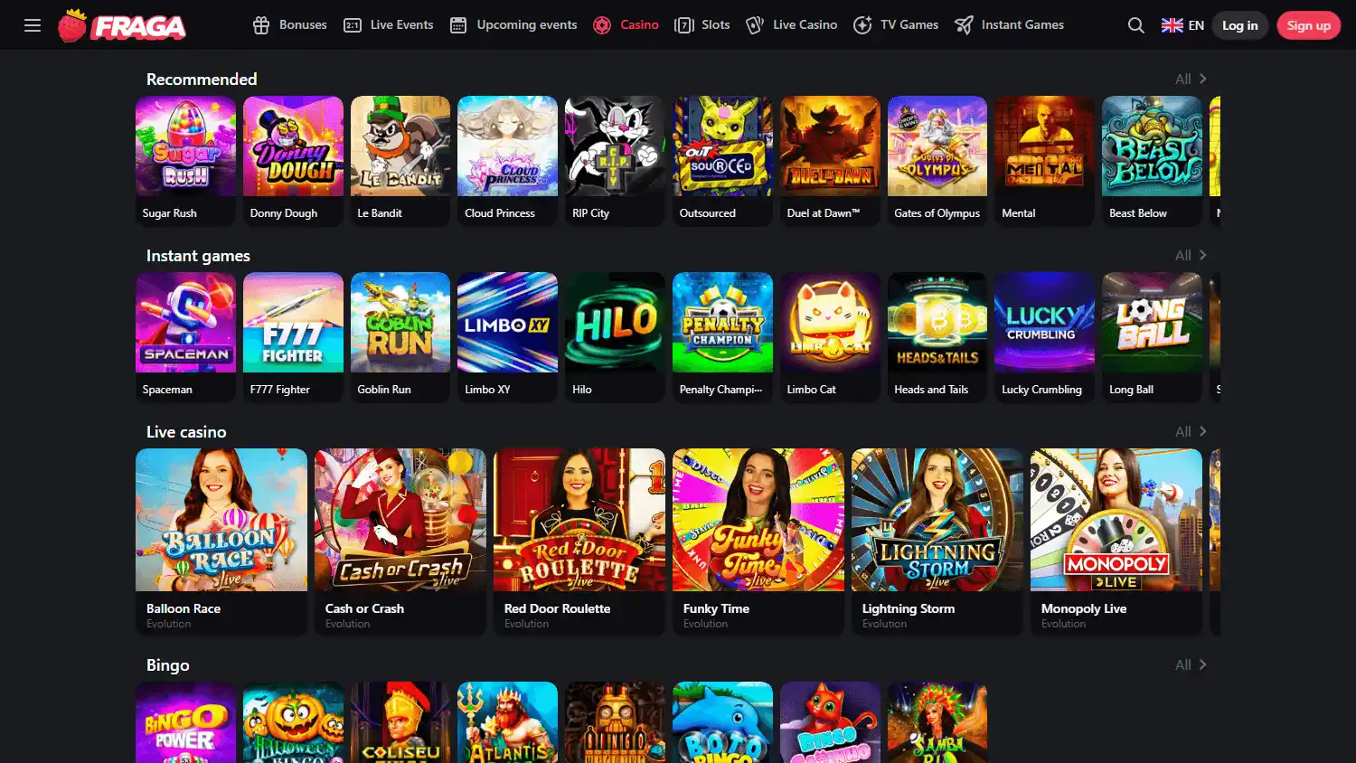 Fragabet Casino screenshot 2