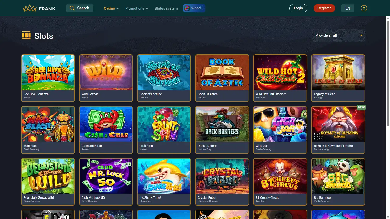 Frank Casino screenshot 2