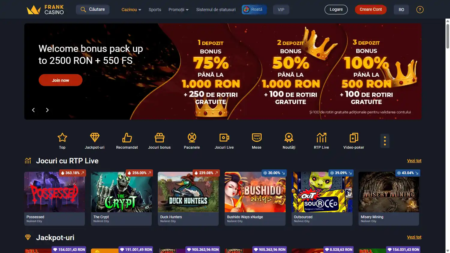 Frank Casino screenshot 1