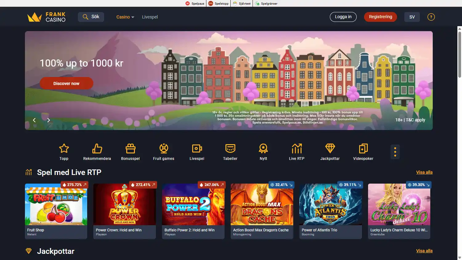 Frank Casino SE screenshot 1