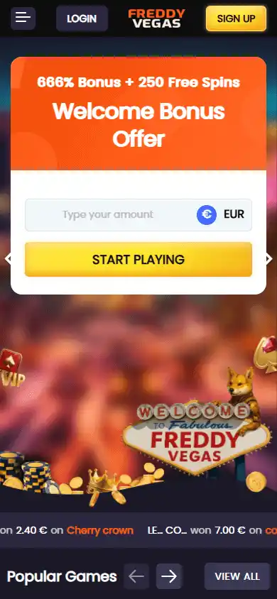 Freddy Vegas Casino screenshot 3