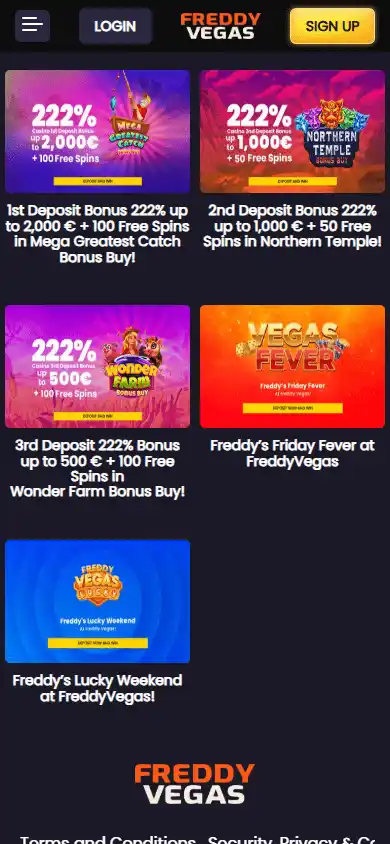 Freddy Vegas Casino screenshot 4
