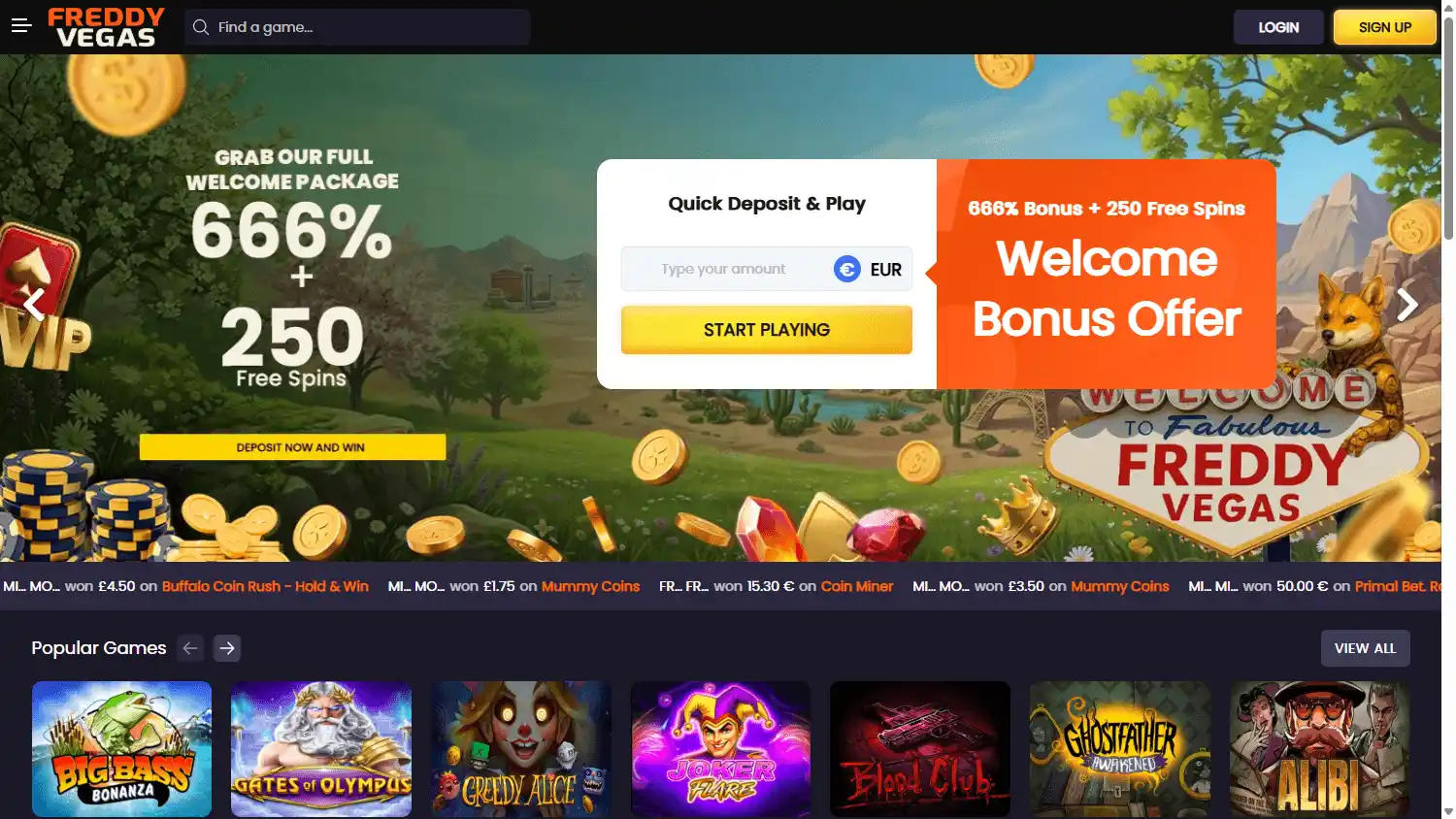 FreddyVegas Casino screenshot 1