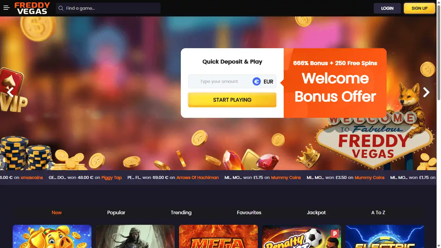 FreddyVegas Casino screenshot 2