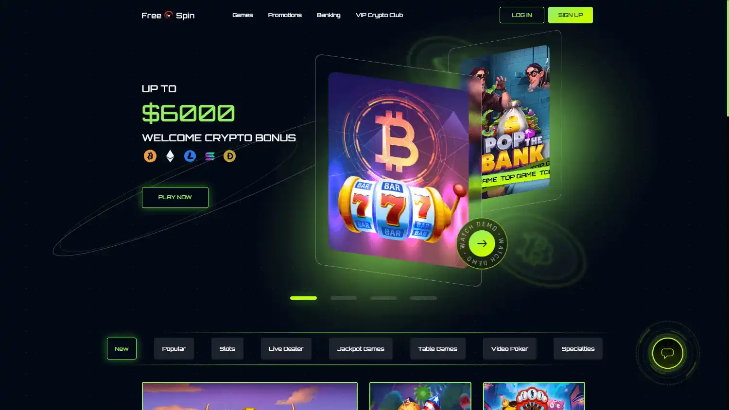 Free Spin Casino screenshot 1