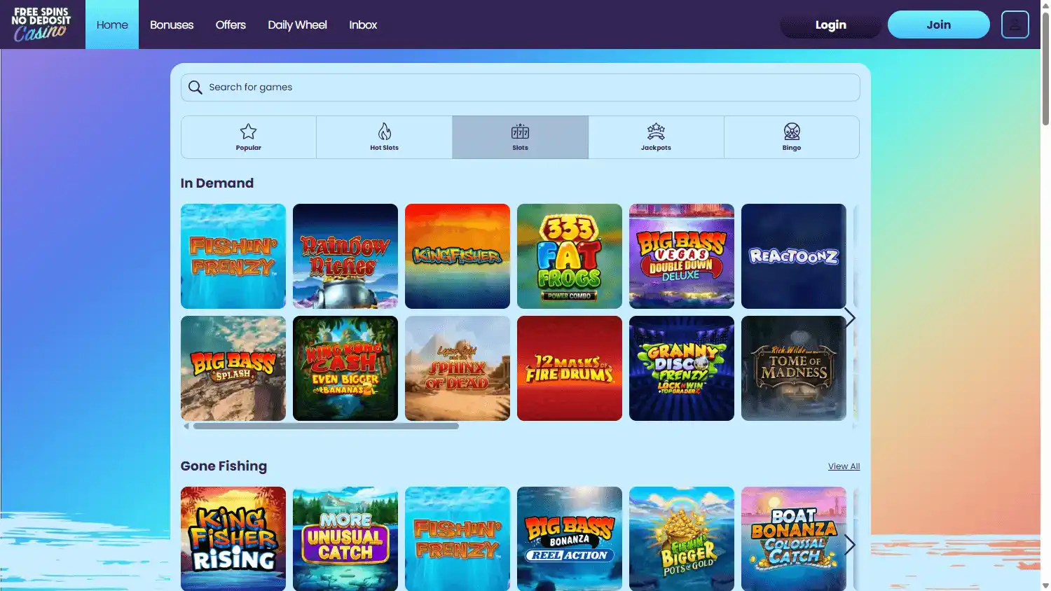 Free Spins No Deposit Casino IE screenshot 3
