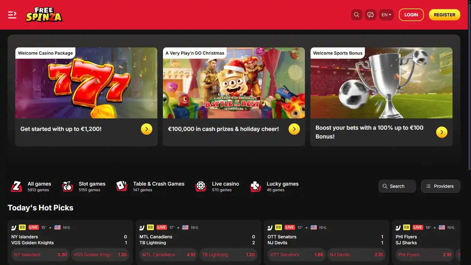Free Spinza Casino screenshot 1