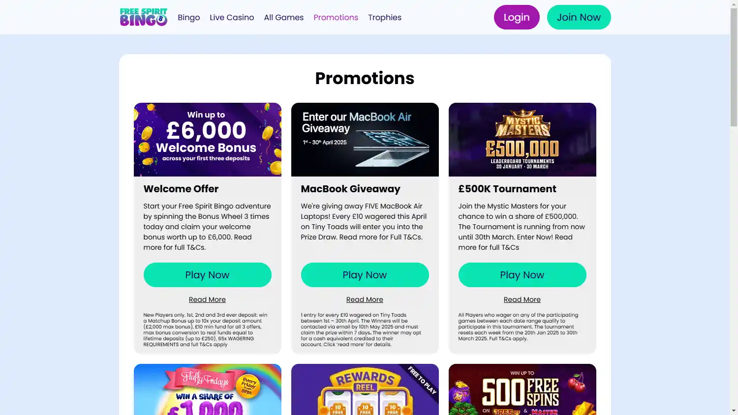Free Spirit Bingo Casino screenshot 3