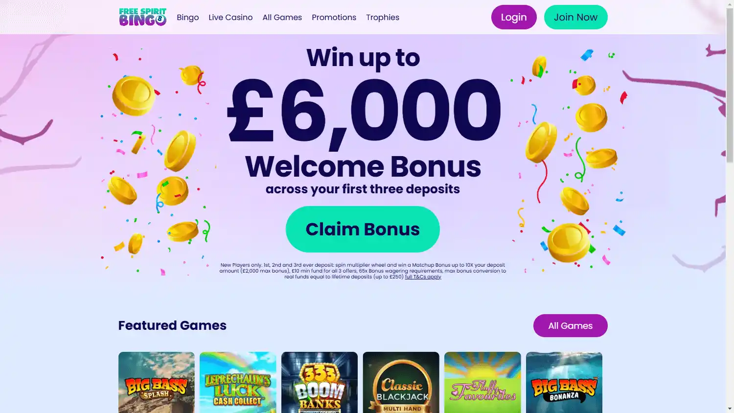 Free Spirit Bingo Casino NZ screenshot 2