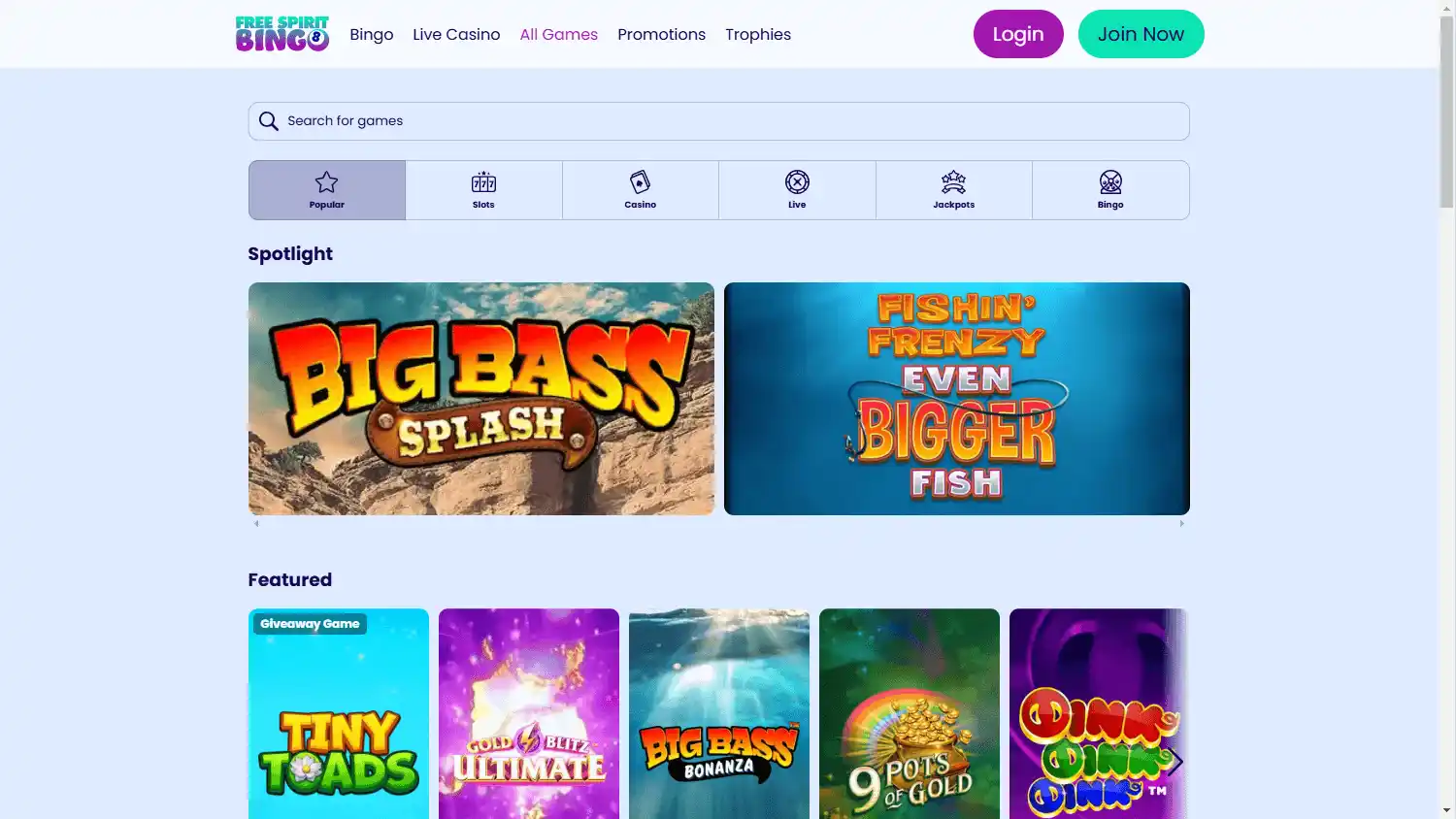 Free Spirit Bingo Casino NZ screenshot 3