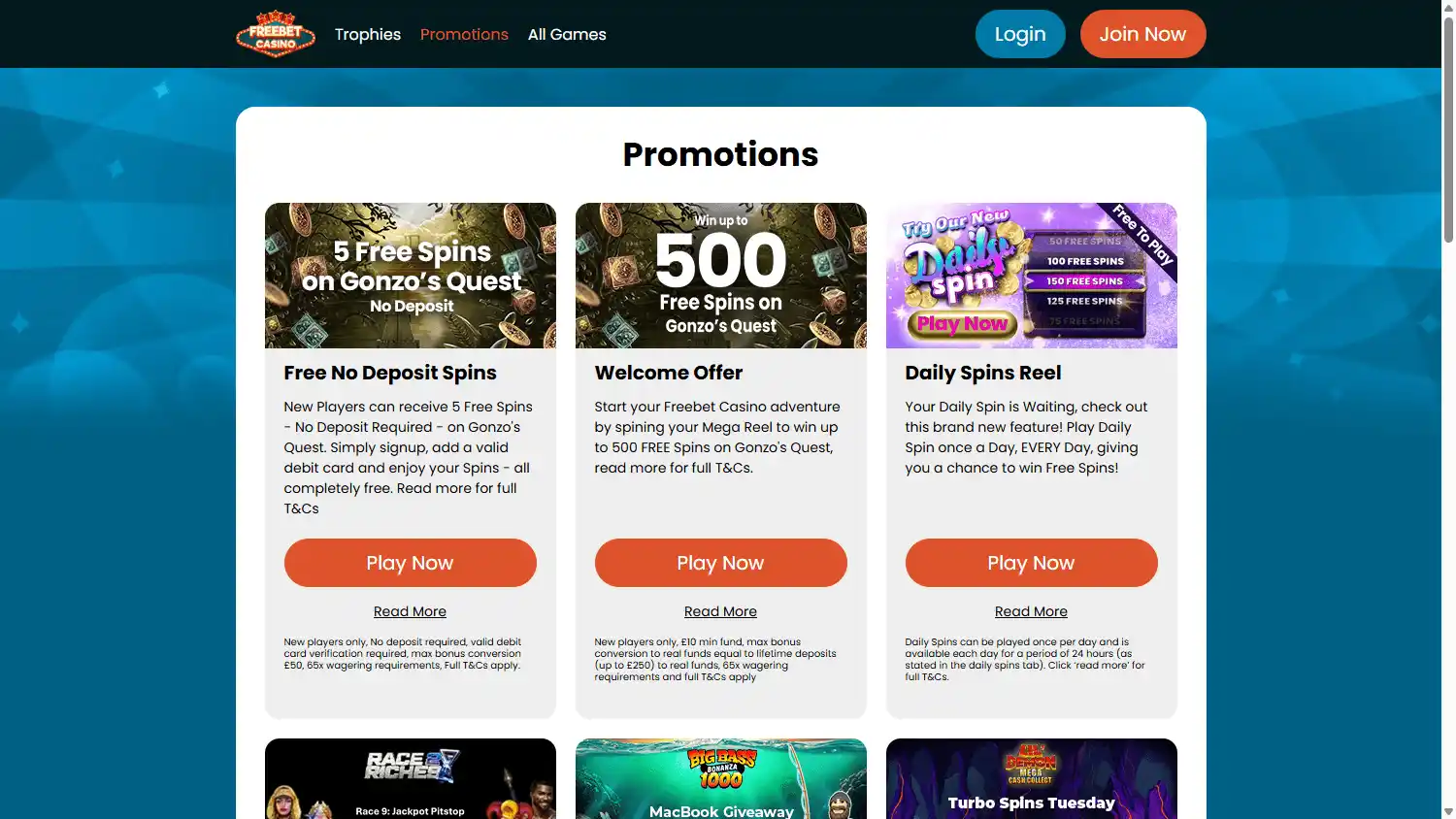 Freebet Casino screenshot 3