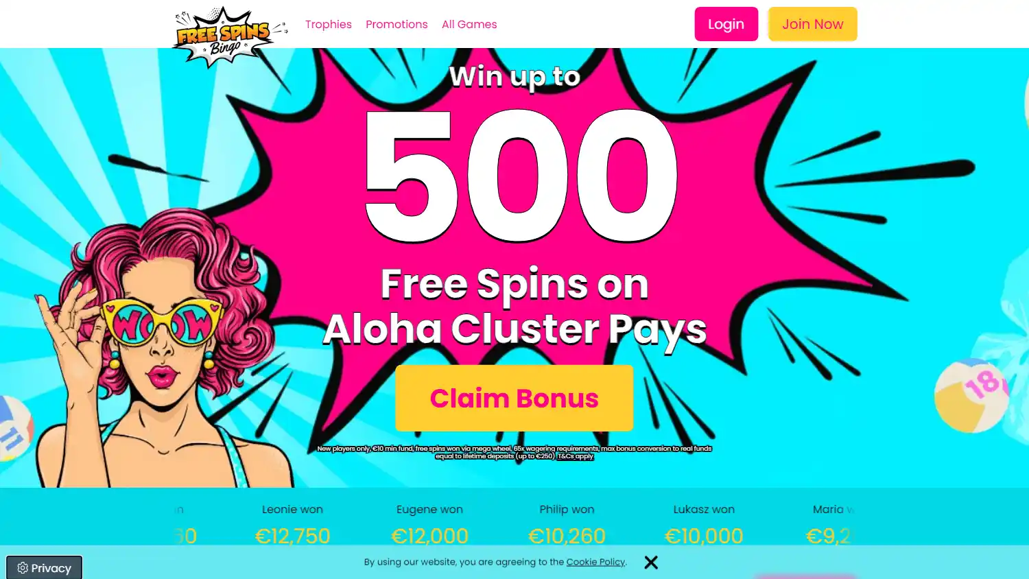FreeSpinsBingo Casino screenshot 1