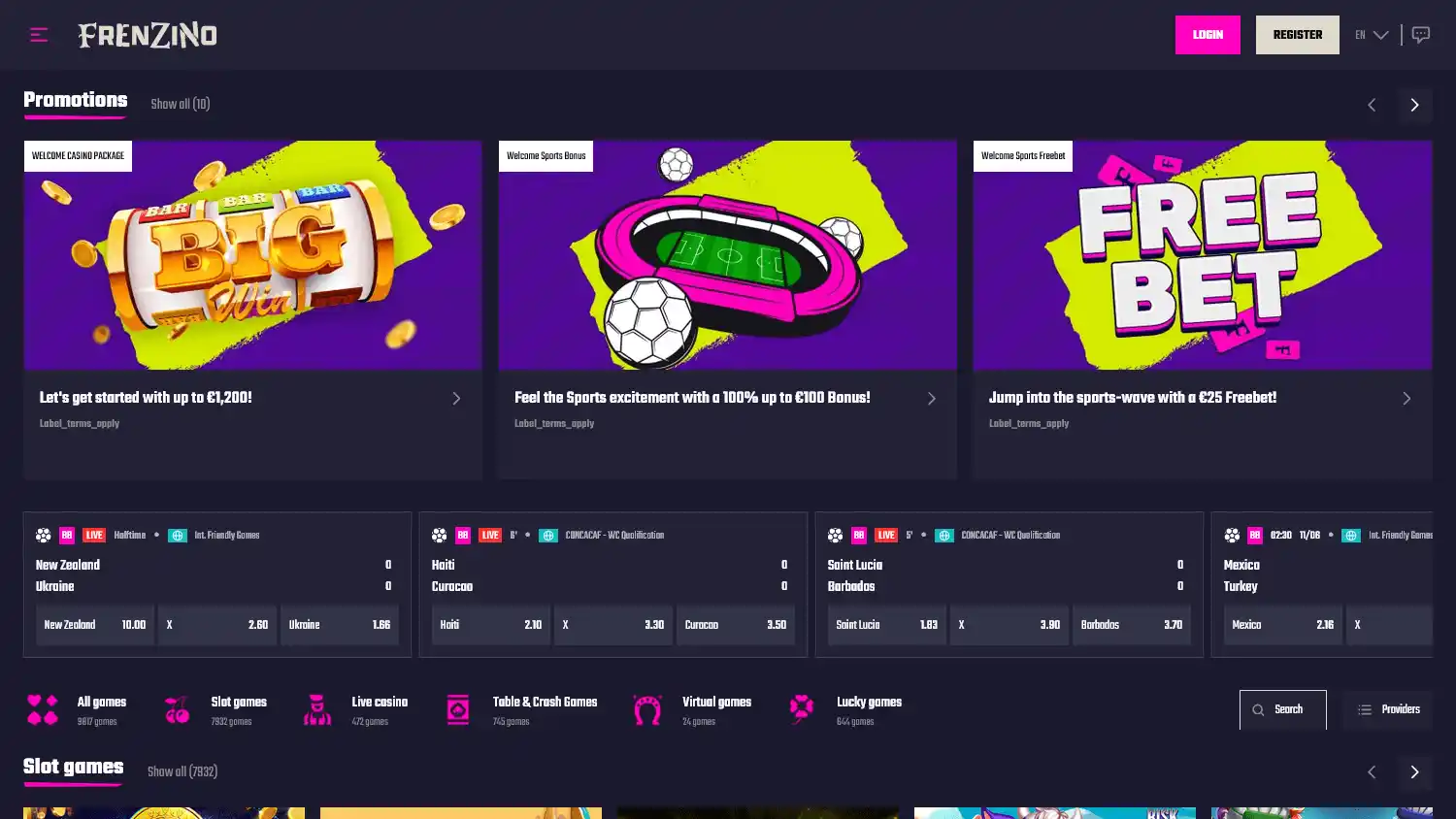 Frenzino Casino screenshot 1