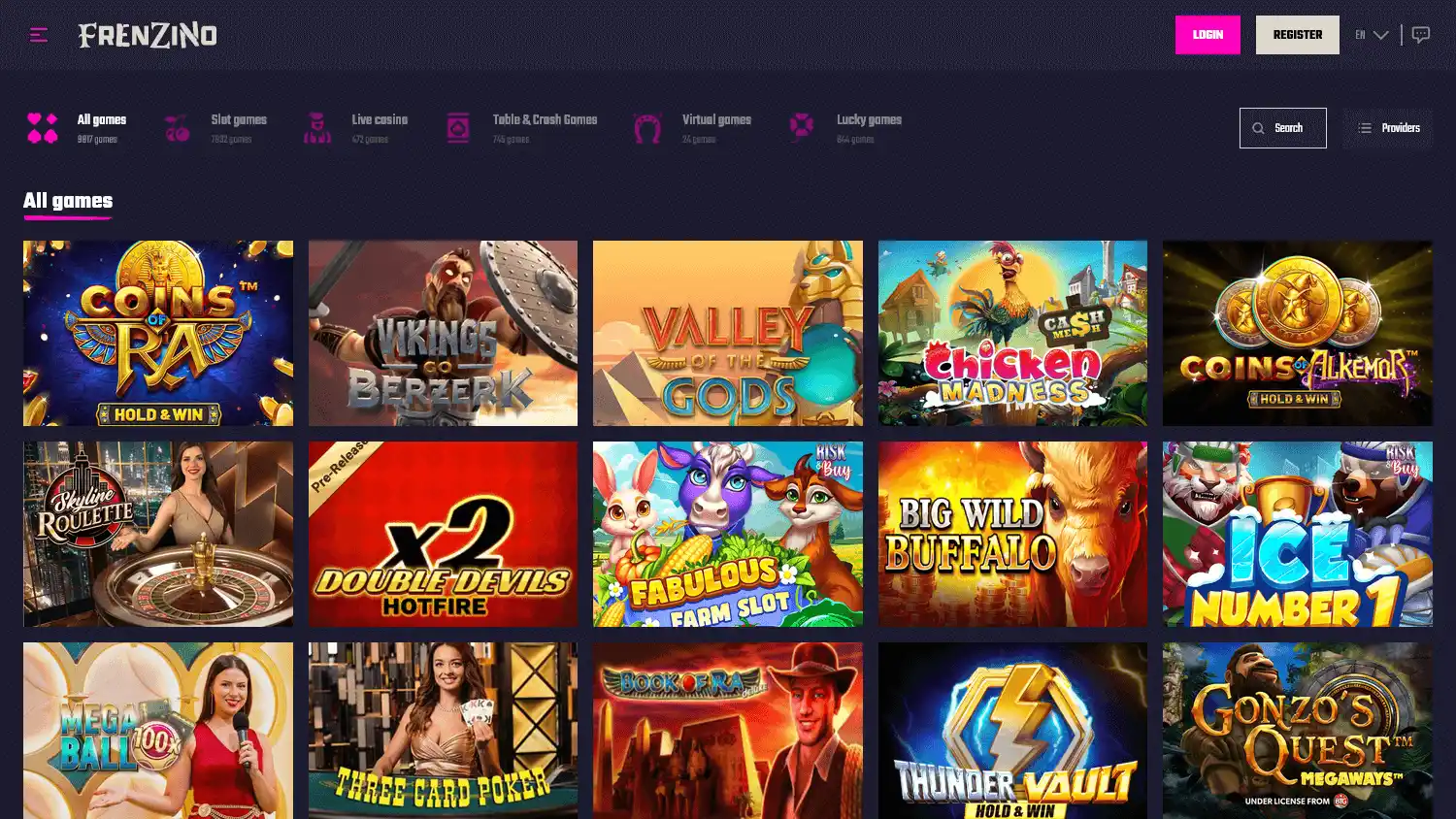 Frenzino Casino screenshot 2