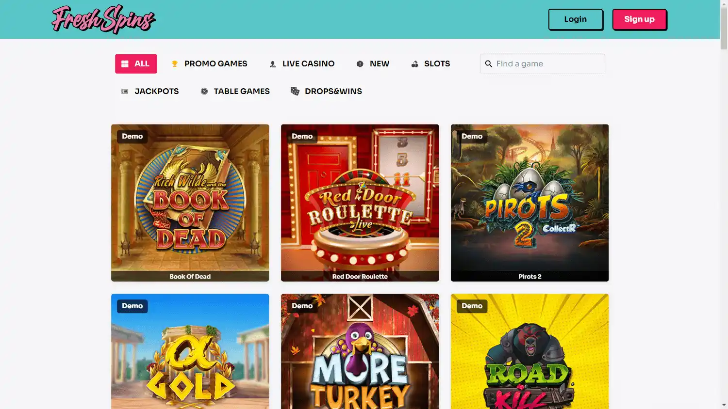 FreshSpins Casino screenshot 2
