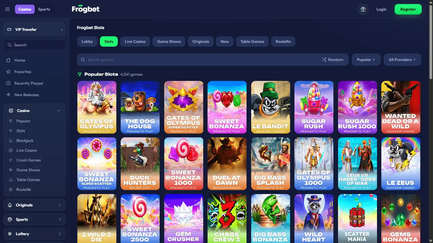 Frogbet Casino screenshot 2