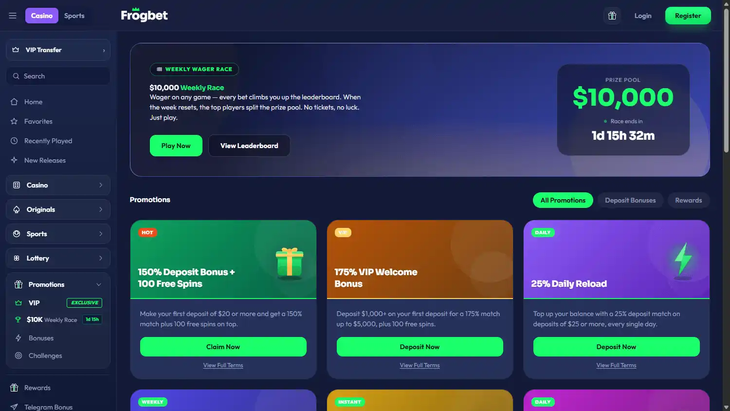 Frogbet Casino screenshot 3