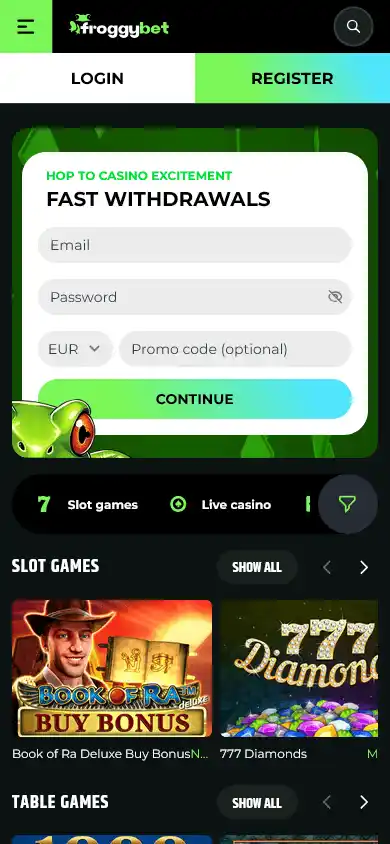 Froggybet Casino screenshot 4