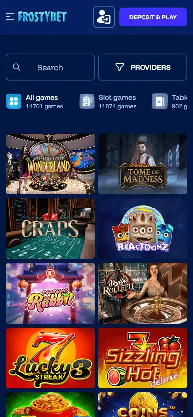 Frostybet Casino screenshot 5