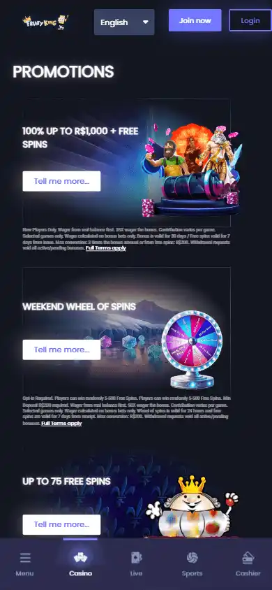 Fruity King Casino screenshot 6