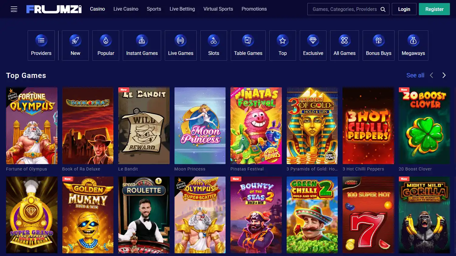 Frumzi Casino screenshot 2