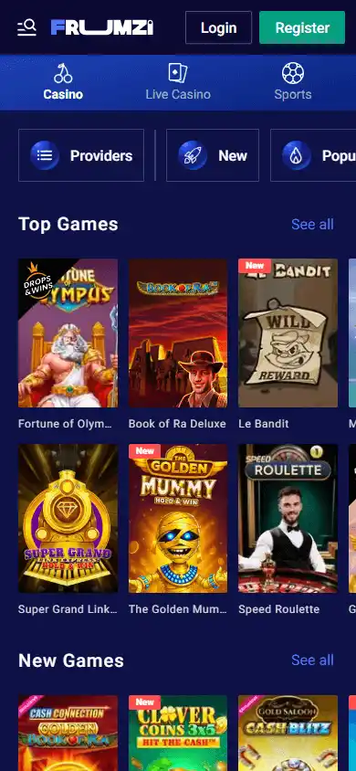 Frumzi Casino screenshot 5