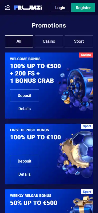 Frumzi Casino screenshot 6