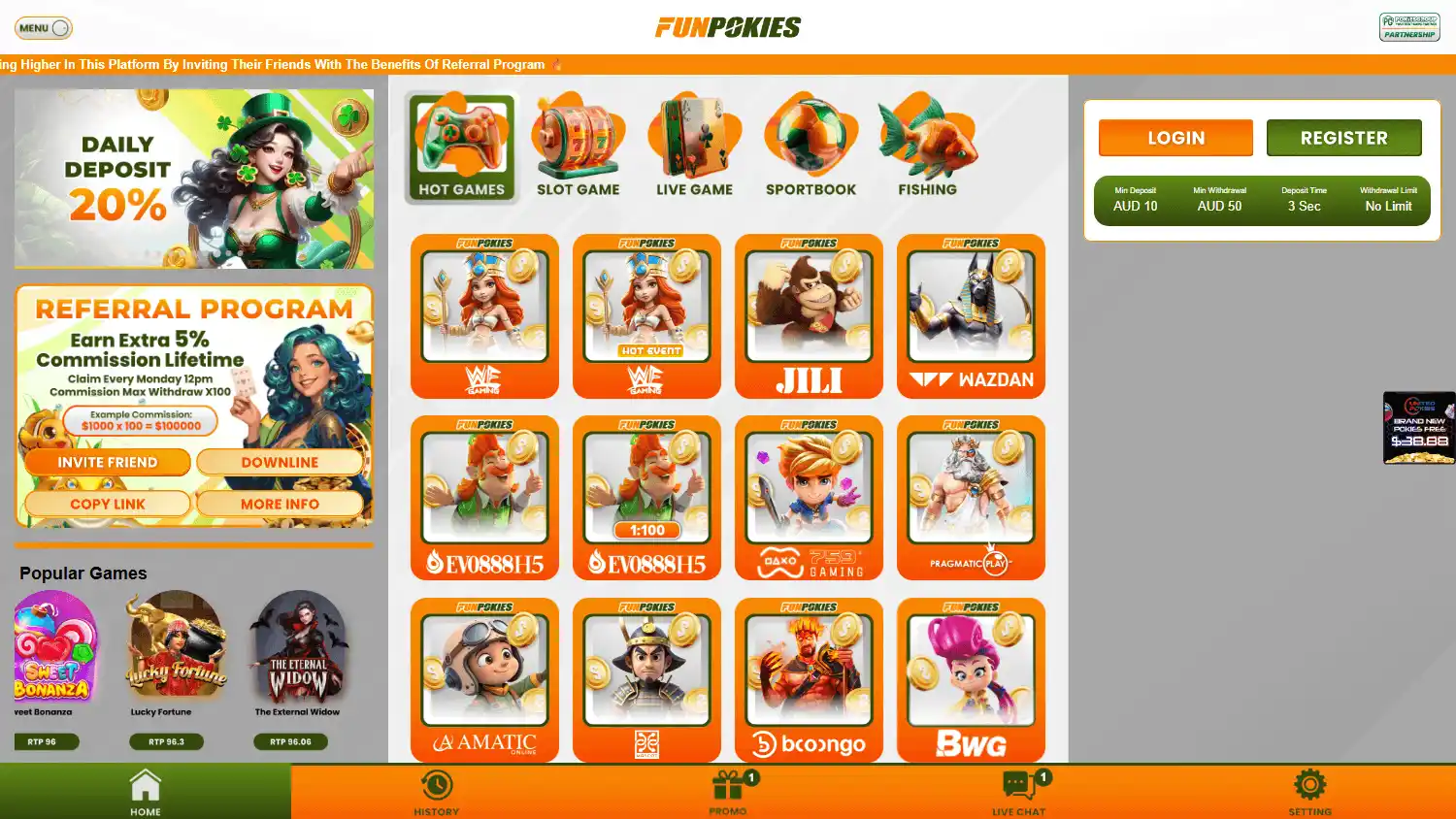 FunPokies Casino screenshot 1