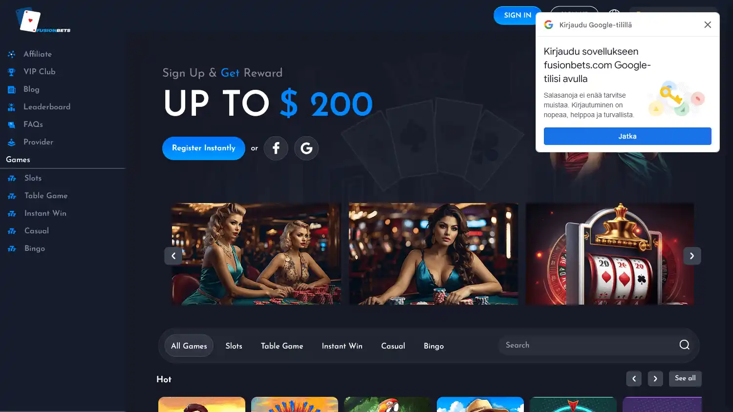 Fusionbets Casino screenshot 1