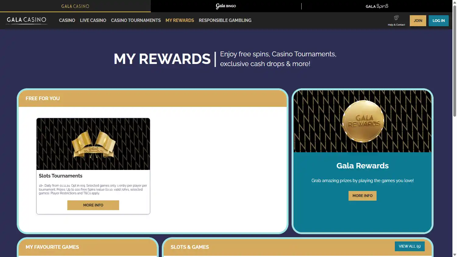 Gala Casino screenshot 2