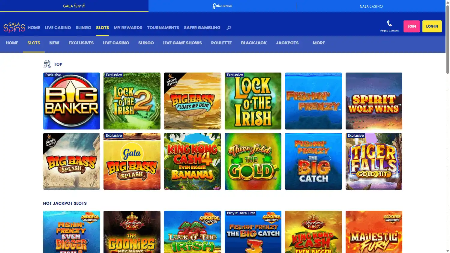 Gala Spins Casino screenshot 2