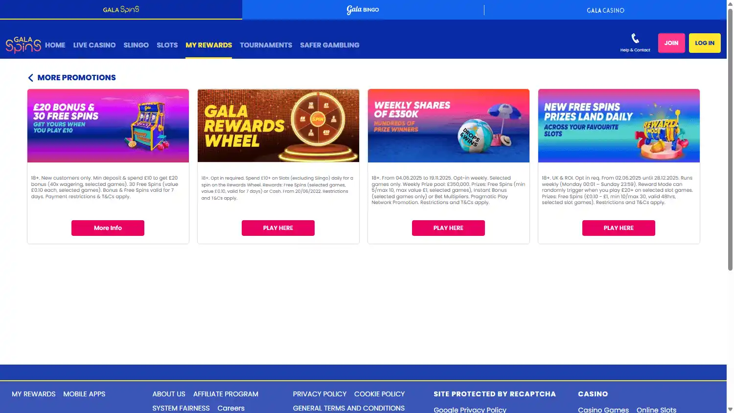 Gala Spins Casino screenshot 3