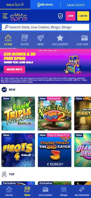 Gala Spins Casino screenshot 4