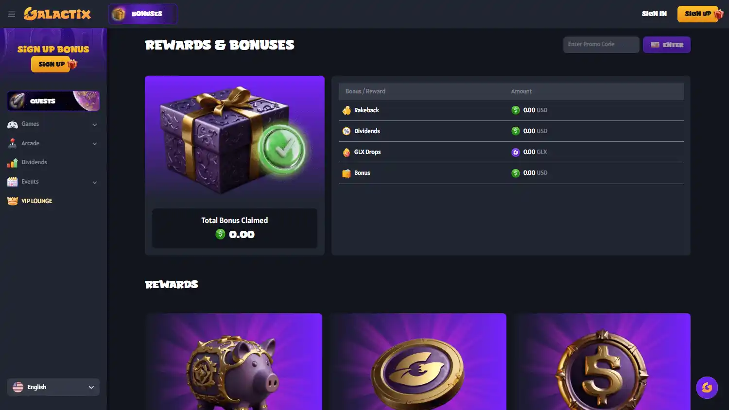 Galactix Casino screenshot 3