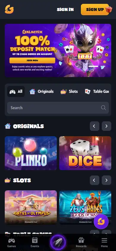 Galactix Casino screenshot 4