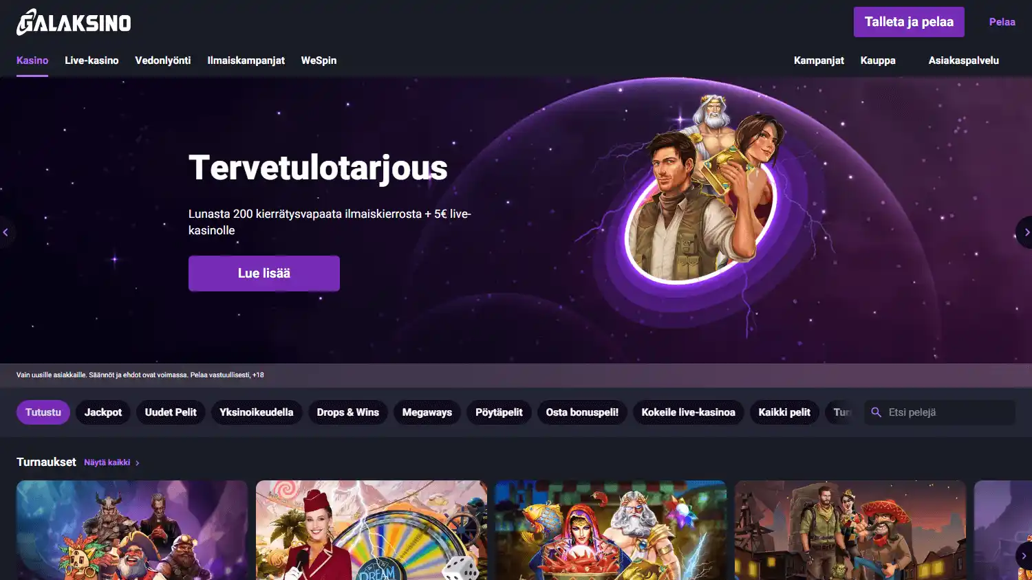 Galaksino Casino screenshot 2