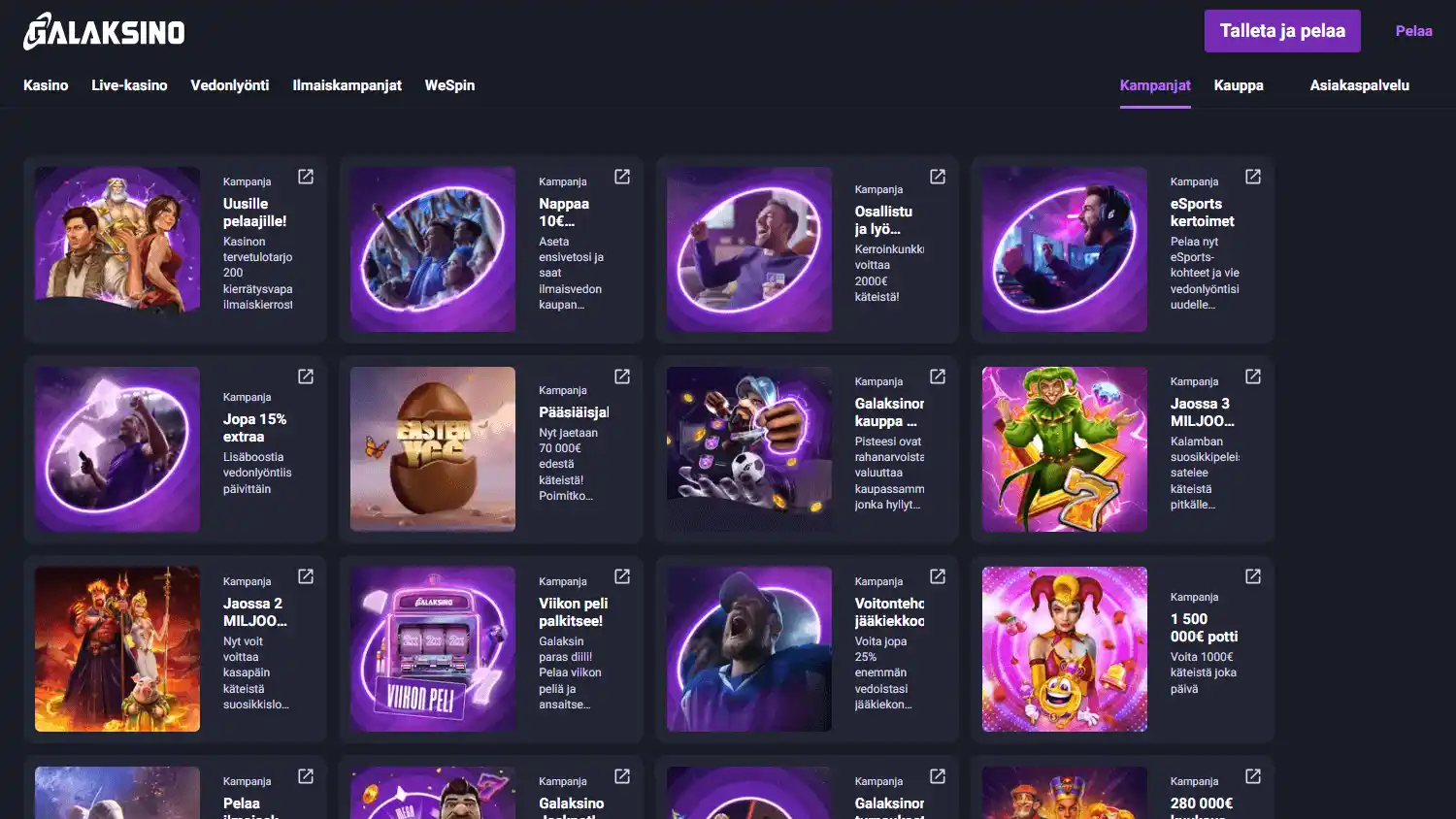 Galaksino Casino screenshot 3