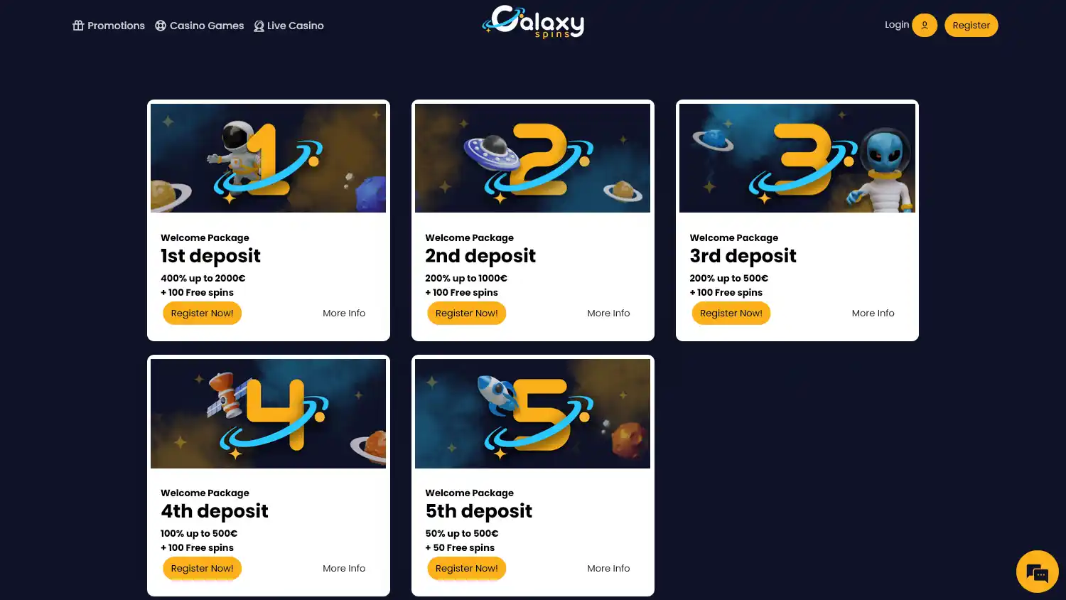 Galaxy Spins Casino screenshot 2