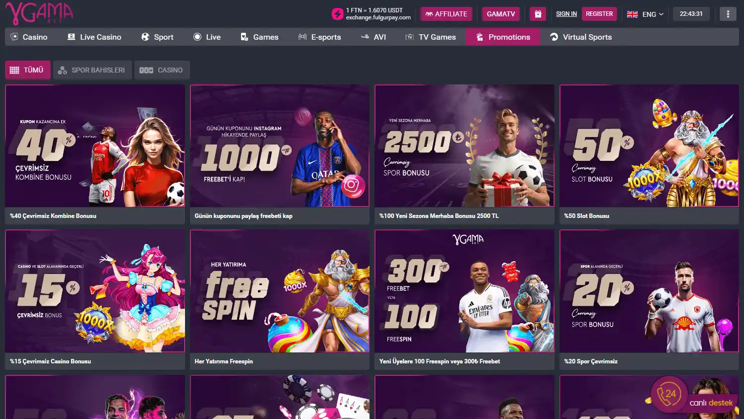 Gamabet Casino screenshot 3