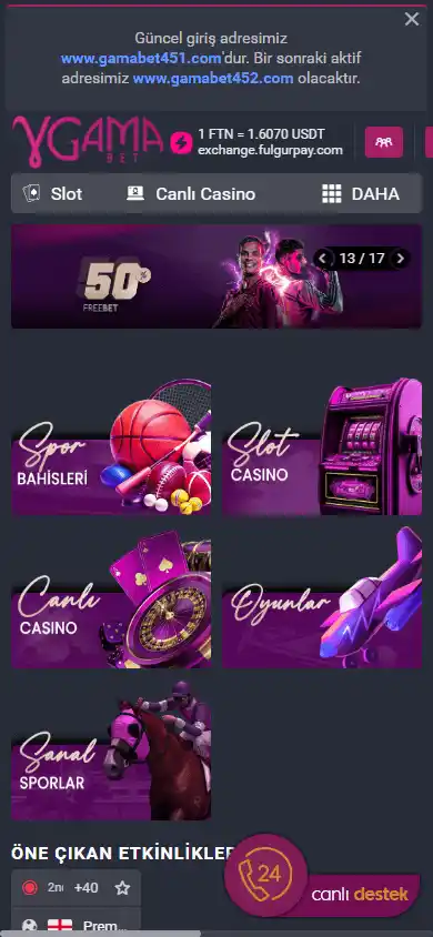 Gamabet Casino screenshot 4