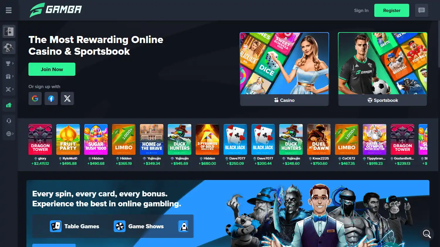 Gamba Casino screenshot 1