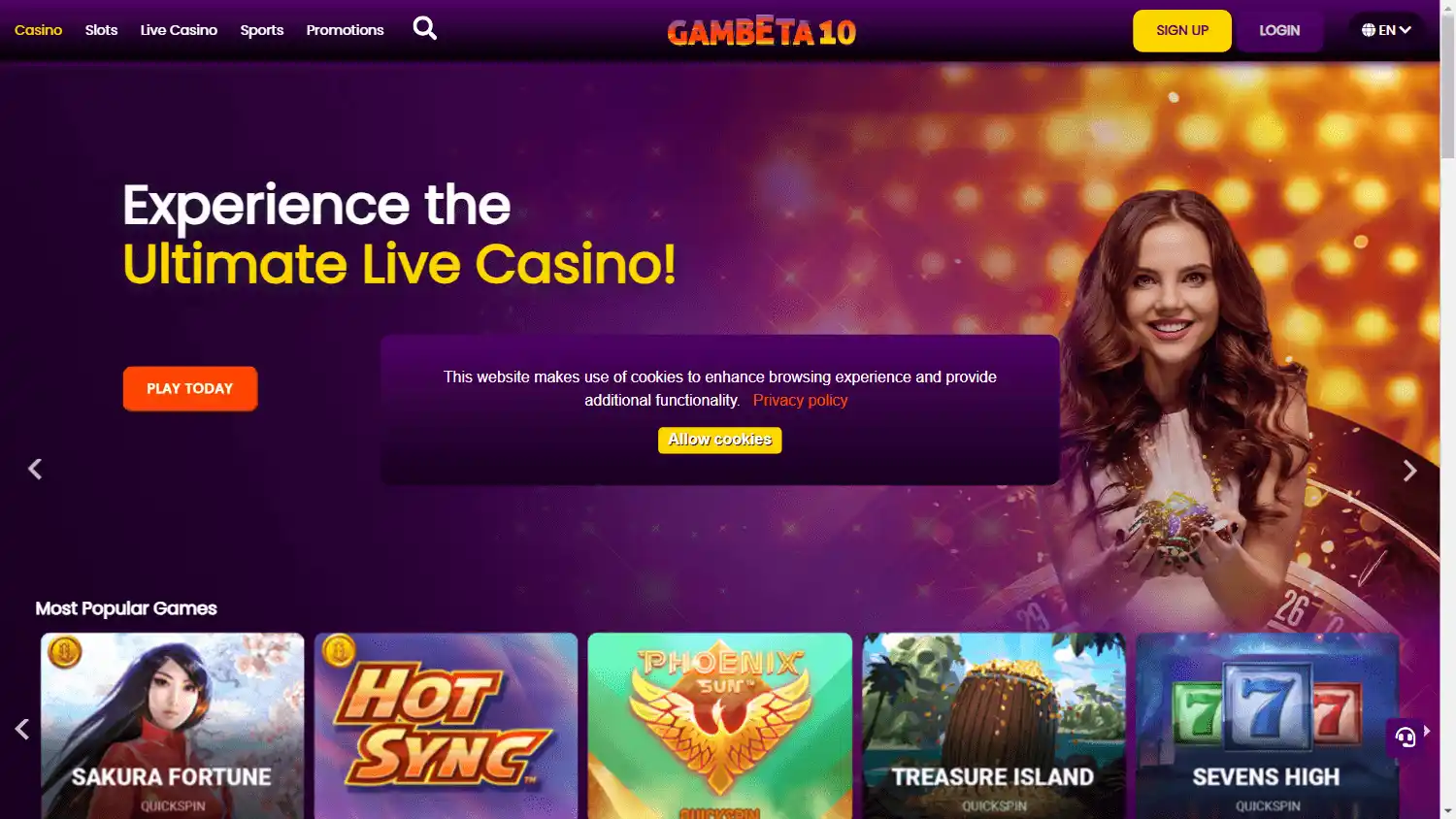 Gambeta10 Casino screenshot 2
