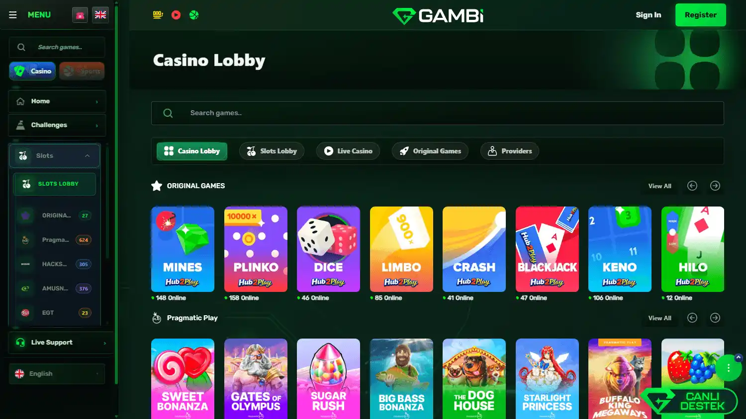 Gambi Casino screenshot 2