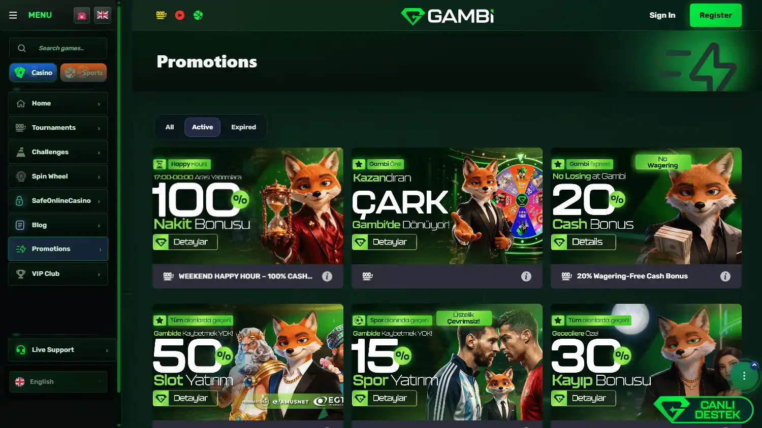 Gambi Casino screenshot 3