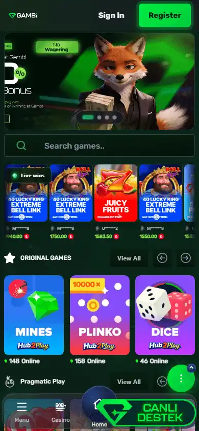 Gambi Casino screenshot 4