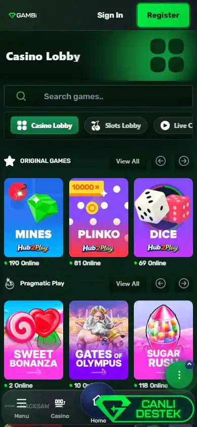 Gambi Casino screenshot 5