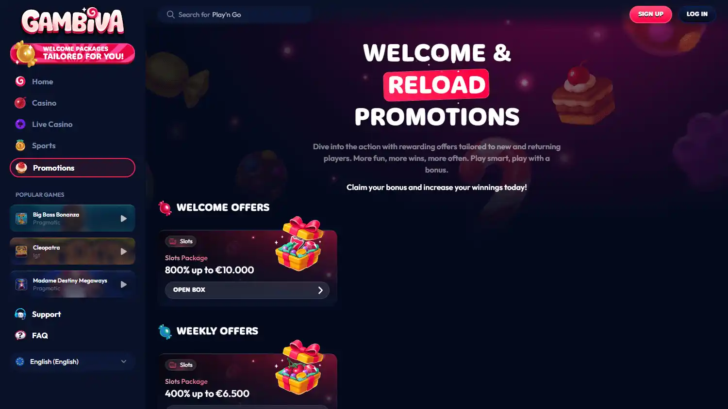 Gambiva Casino screenshot 3