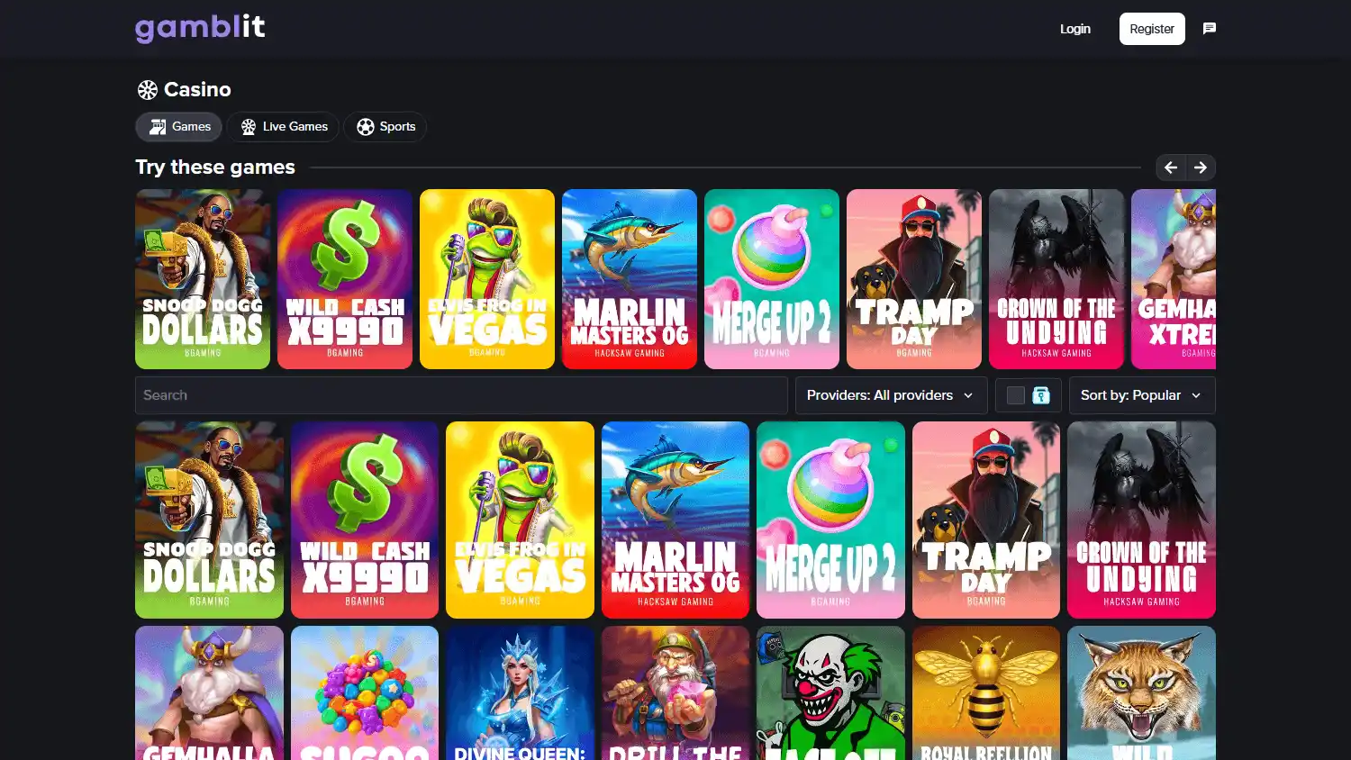 Gamblit Casino screenshot 2