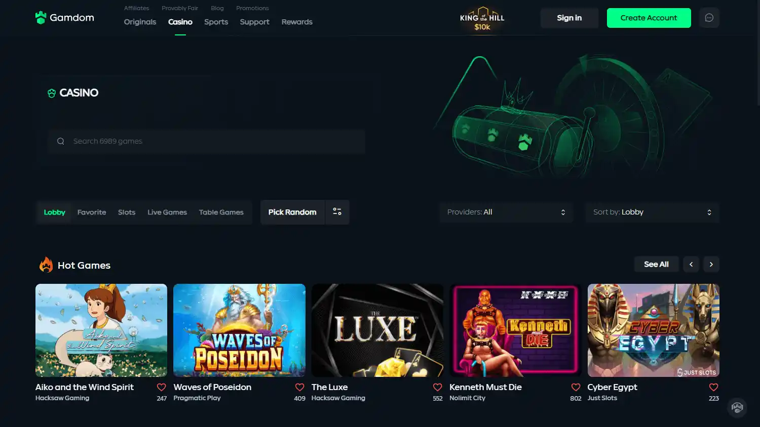 Gamdom Casino screenshot 2