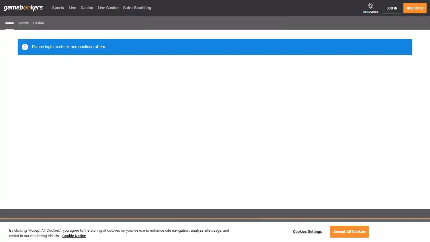 Gamebookers Casino screenshot 2